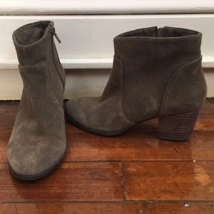 Green suede ankle boots